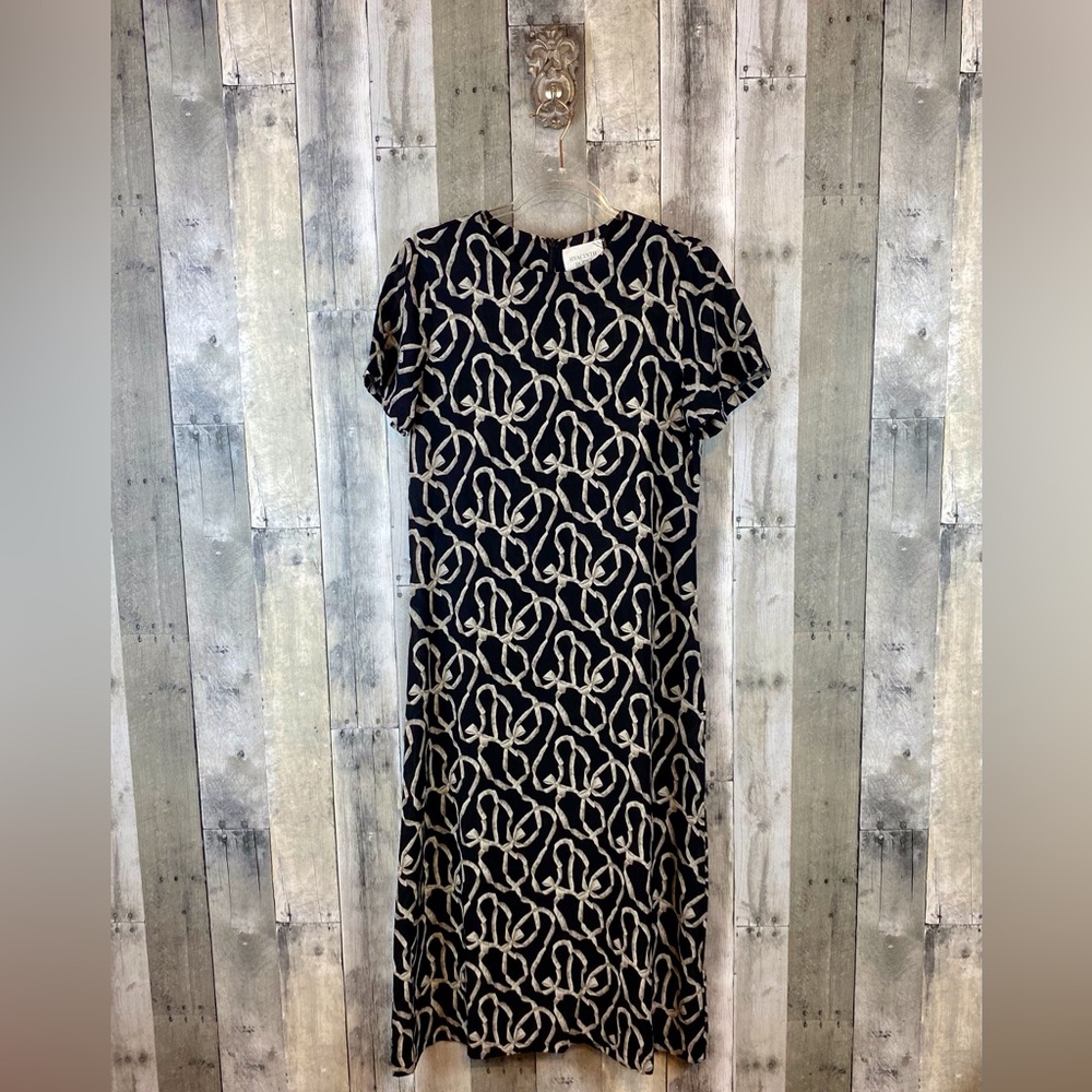 Tuckernuck Hyacinth House Rowan Bow Midi Dress in Black Size Small. - Picture 2 of 9